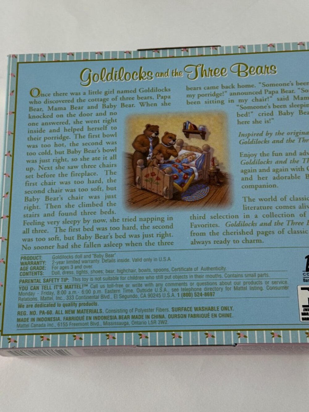 Kelly Goldilocks 3 Bears Barbie Storybook Favorites NEW Mattel Collector Edition - Picture 7 of 8